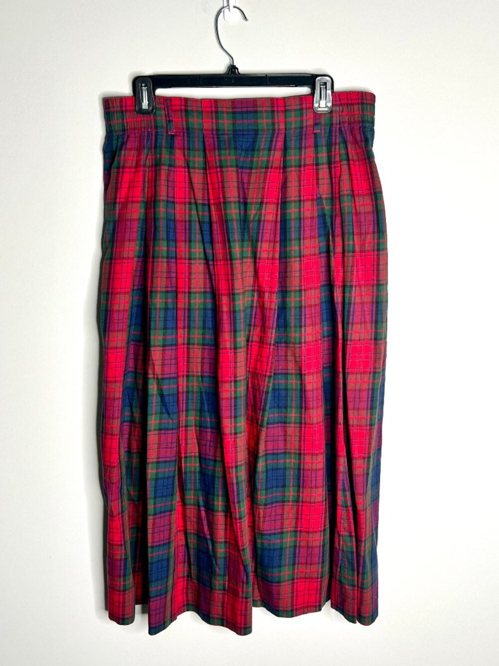 Vtg Talbots 100% Cotton Tartan Plaid Maxi Skirt Granola Girl Festive Holiday 6